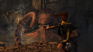 Lara confronts the kraken - click for full-sized screenshot