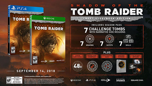 Shadow of the Tomb Raider Croft Steelbook Edition details