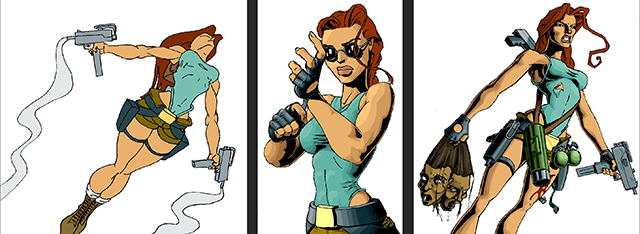 Early Tomb Raider character sketch by Toby Gard