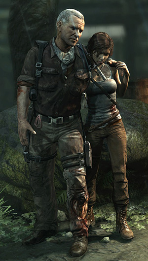 Lara and Roth in Tomb Raider 2013