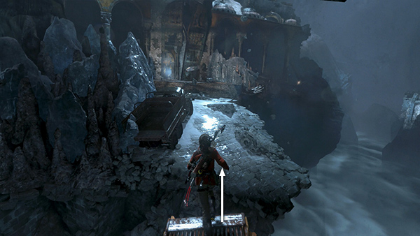Rise of Tomb Raider Get Cart to Knock Truck Abandoned Mine Mission 