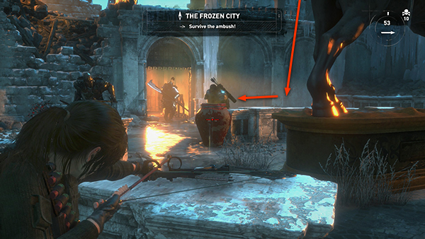 RISE OF THE TOMB RAIDER THE FROZEN CITY GET THROUGH THE 2ND GATE 