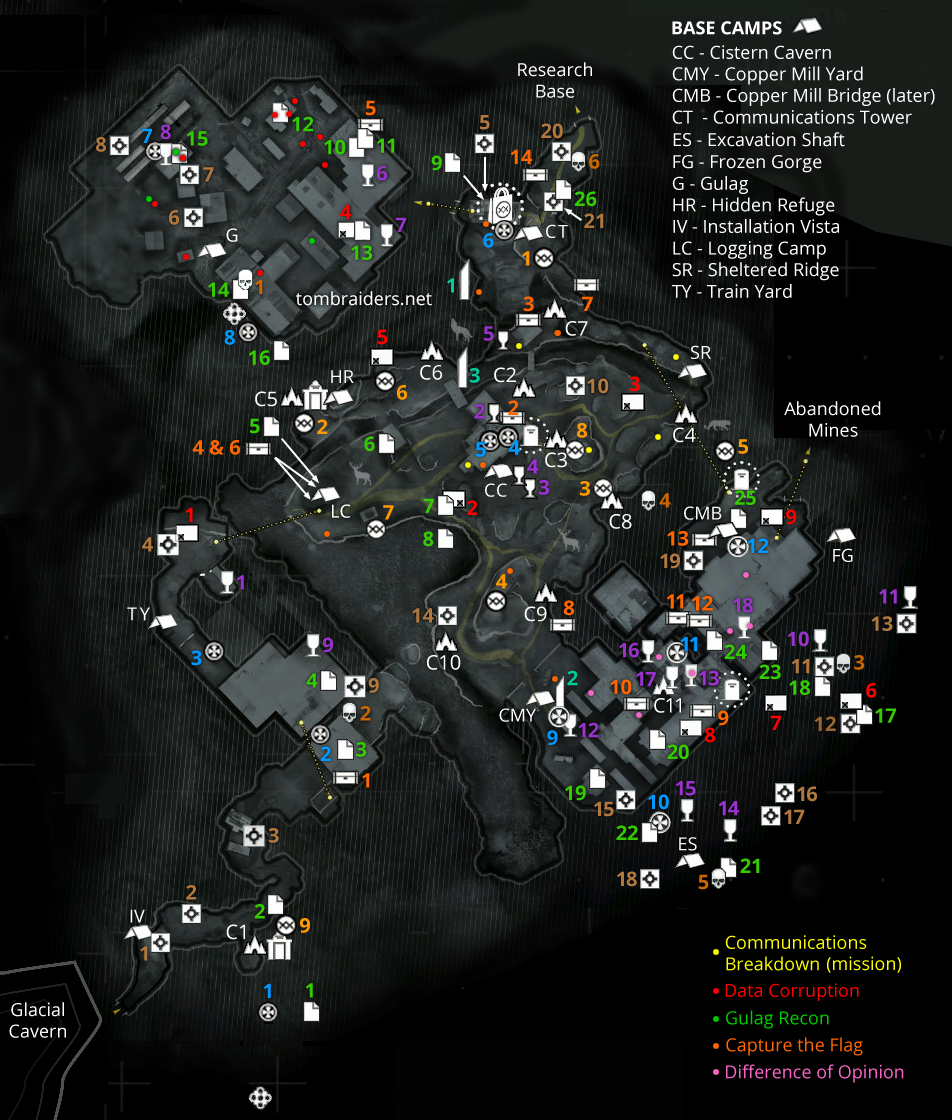 rise of tomb raider map locations