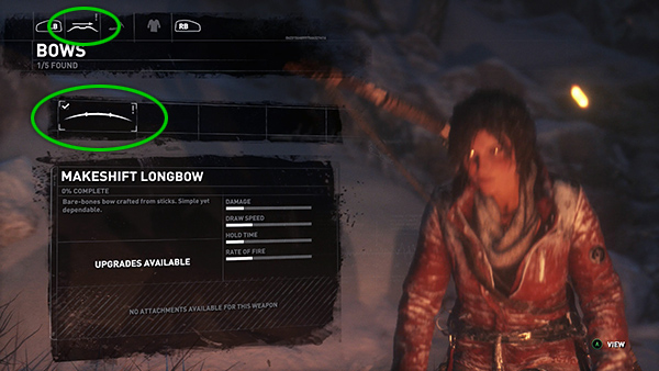 rise of the tomb raider weapons